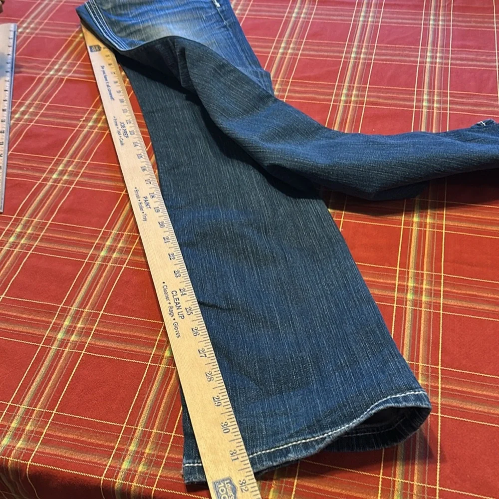 BKE denim Stella 27 X 33 1/2 Bootcut 5 Pocket Distressed Jeans EUC Worn Once Vtg - Picture 9 of 13